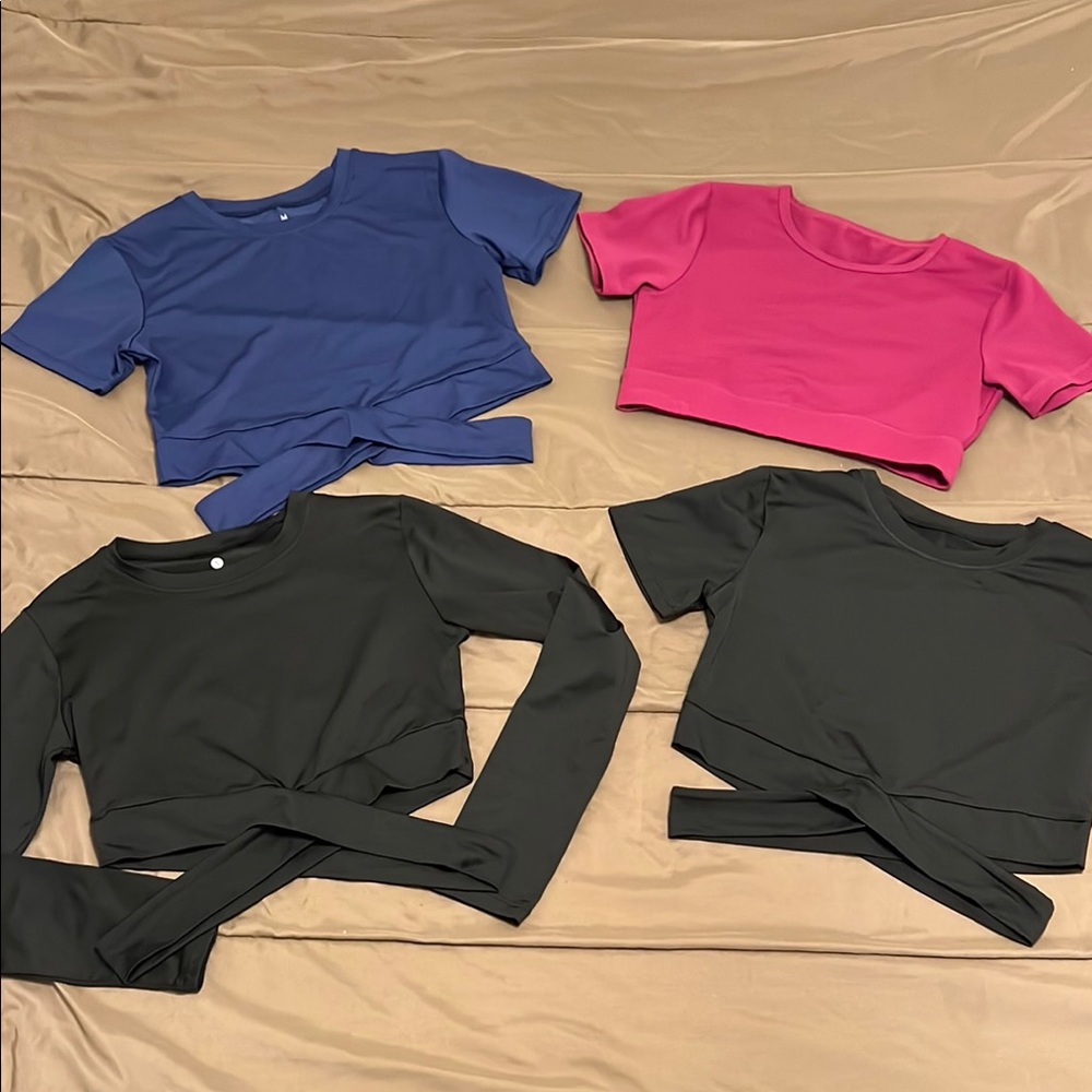 NVGTN Women's Crop Tops - Blue, Pink, and 2 in Black
